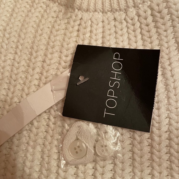 Topshop NWT White Sweater with Blue striped fabric - Picture 5 of 6